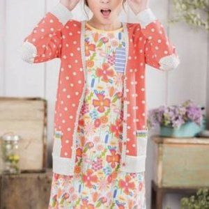 Matilda Jane HANG TIME Cardigan 14 Coral Polka dot